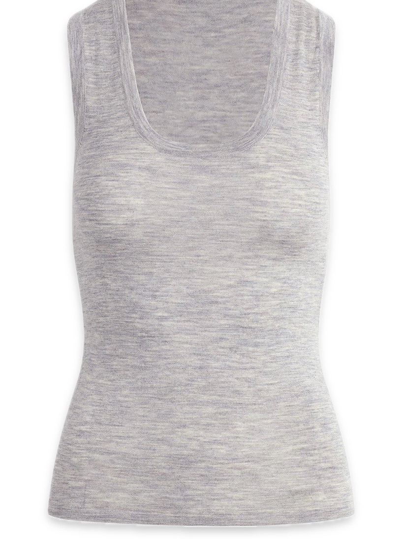 Favorite Daughter - 100% Merino Wool Scoop Neck Tank, Heather Gray